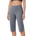 thumbnail image 3 of BXINGOHAI Women Summer Capri Pants Casual Wide Leg Elastic Waist Lightweight Cropped Loose Pants with Pockets Blue 4XL, 3 of 7