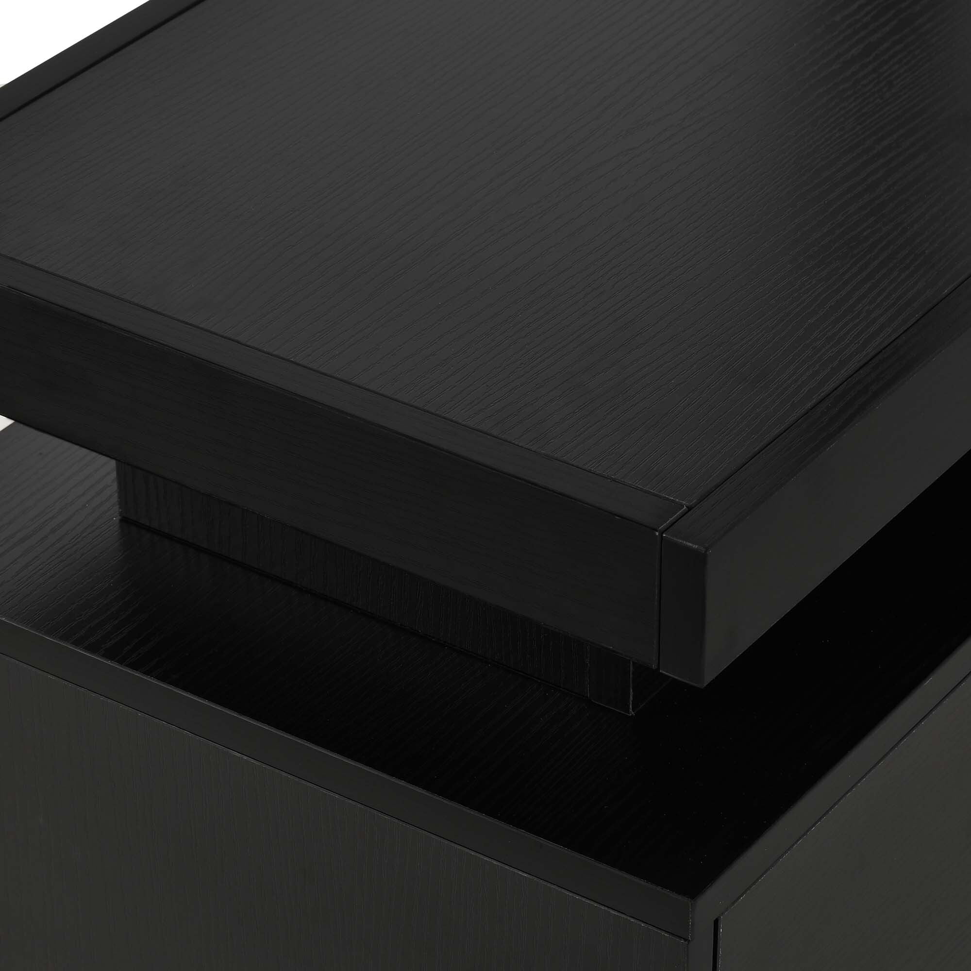 Uforic TV Stand with Mount & Power Outlet, for 55/60/65 inch TVs, Height Adjustable, Black