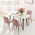 thumbnail image 4 of HOMCOM Ensemble de 4 Chaises de Salle à Manger, Chaise d'Appoint en Velours, Rose, 4 of 10