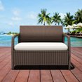 thumbnail image 3 of Costway Rotin Banquette Canapé Chaise Patio Extérieur Meubles Marron W / Coussins, 3 of 10