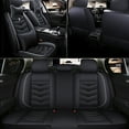thumbnail image 3 of Tuqiang Car Seat Covers Leather Set for Mercedes-Benz for ML320 1998-2016 Premium Leather Auto Covers - Complete 5-Seat Protection with Pollow and Headrest Black and White, 3 of 8