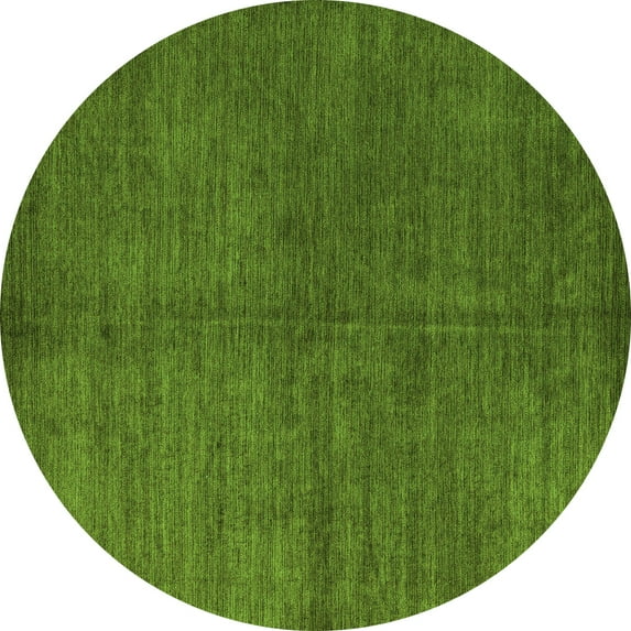 Ahgly Company Indoor Round Abstract Green Modern Area Rugs, 3' Round