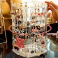 thumbnail image 3 of [QD]360 Degrees Earring Holder Acrylic Hanging Jewelry Organizer Display Stand Rack Clear Earring Tower 4 Tiers Jewelry Tree, 3 of 5