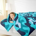 thumbnail image 4 of jejeloiu Camo Hunter Queen Comforter Set,Cyan Deepblue Camouflage Bedding Comforter Set For Teens Boys Reversible 3pcs, 4 of 8
