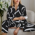 thumbnail image 6 of Uemuo Numbers Pattern Womens Pajama Sets,PJ Set for Women,Pajamas for Women Logo,Long Sleeve Pajama Set for Women,Soft Long Sleeve Top With Pants-Small, 6 of 9