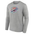 thumbnail image 2 of Men's Gray Oklahoma City Thunder Primary Team Logo Long Sleeve T-Shirt, 2 of 3