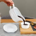 thumbnail image 3 of Salsera grande, salsera de cerámica de 15 onzas con bandeja y mango ergonómico, cuenco de salsa de porcelana fina Wi, 3 of 5
