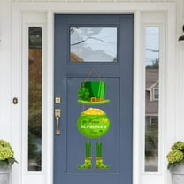 St Patricks Day Door Hanger Welcome Sign Wooden Style Wall Decor Holiday Home Decor - Easy Install Festive Atmosphere Irish Celebration Decor(C)