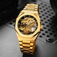 thumbnail image 6 of Luxury Mens Mechanical Watch Automatic Selfwind AUTO Watches Waterproof Gold Stainless Steel Business Sports Male Wristwatch, 6 of 12