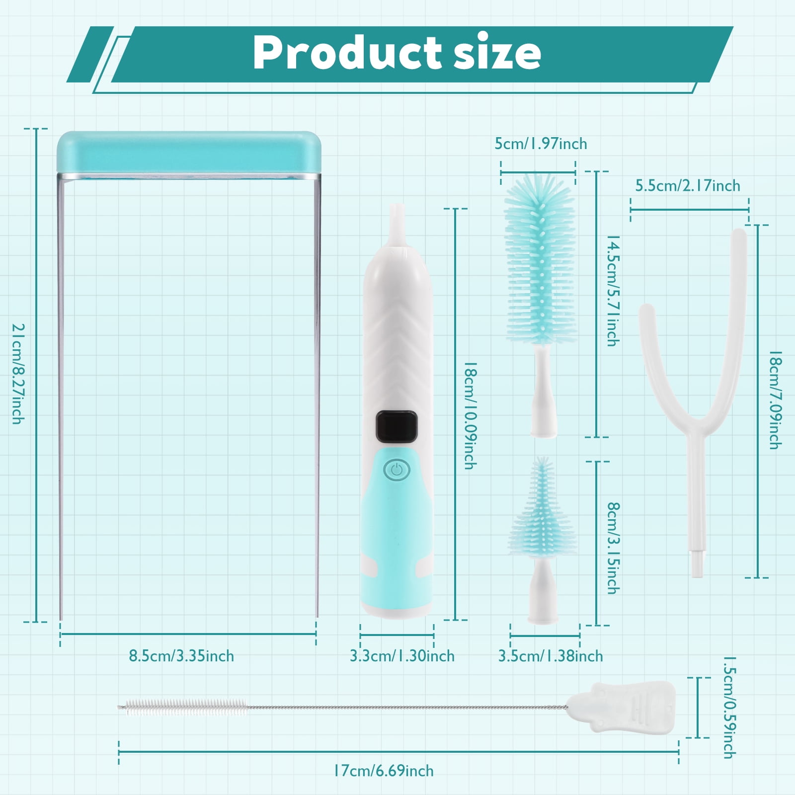 Silicone Plastic Multifunctional Electric Bottle Brush Set Adjustable Level Rechargeable Baby Bottle Cleaner With Indicator Light for Home Travel Use