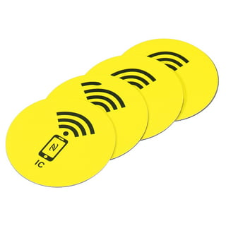 Uxcell NFC Sticker NFC213 Tag Sticker 144 Bytes Memory Blank Round NFC Tags  Yellow 5 Pack