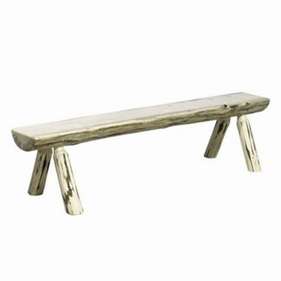 Montana Woodworks  4' Half Log Outdoor Bench - Clear Lacquer - 4'