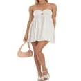 thumbnail image 2 of PENGXIANG Femmes Mini Robe Bustier Dos Nu Robe Y2k Tie-up Twined Robe d'Été Plissée pour Cocktail, 2 of 5