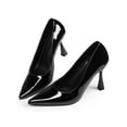 thumbnail image 3 of BLISSFUL STEP Women's Pointed Toe Stiletto Heels Sandal Pumps Black 7, 3 of 8