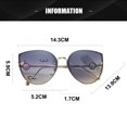 thumbnail image 2 of Gafas de sol de ojo de gato, modernas, con montura grande, de personalidad sencilla, hechas de metal, 2 of 5