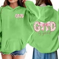 thumbnail image 2 of FYDUU Graphic Hoodies for Girls Bow Print Hooded Sweatshirts Casual Long Sleeve Pullover Tops Fall Cute Trendy Comfy Clothes 3-4 Years, 2 of 6