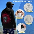 thumbnail image 4 of SEANATIVE Fishing Hoodie with Mesh Mask for Men Sun Protection Full Face Neck Coverage Breathable Comfortable Performance Fishing Shirt Rash Guard, L, Skull Rose Black, 4 of 7