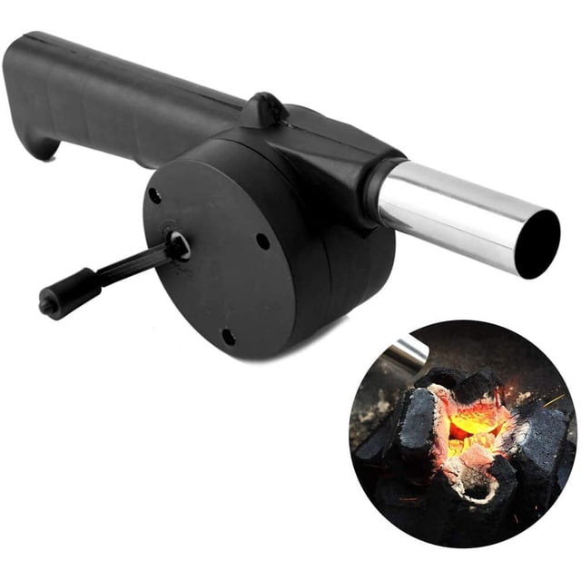Soplador de ventilador para barbacoa, ventilador de manivela para parrillas de carbón