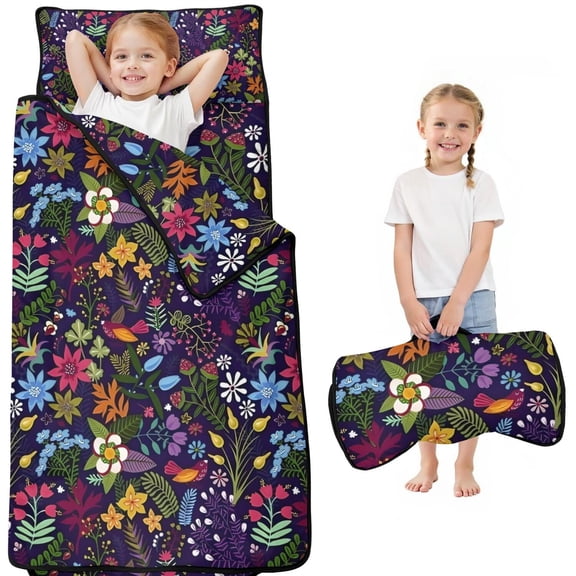 Pioneer Flower Floral Print Pattern Toddler Nap Mats for Kids Preschool,Sleeping Mat Bag or Kids,Toddler Sleeping Bag,Toddler Nap Mat or Daycare