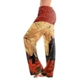 thumbnail image 2 of Halloween Costumes Pajama Pants Women Lounge Wear Halloween Black Cat Witch Printed Soft Stretchy Full Length Bottoms Orange XL, 2 of 6