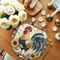 thumbnail image 2 of Round Placemats Rooster Sunflower 15 inch Set of 6 Table Mats for Dining Table Vintage Yellow Plaid Heat Resistant Non-Slip Kitchen & Home Decorative Place Mat Set, 2 of 8