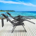 thumbnail image 5 of Gymax Folding Recliner Zero Gravity Lounge Chair W/ Shade Canopy Cup Holder Black, 5 of 10