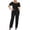 01# Black, variant on Women's 2 Piece Outfits off Shoulder Jumpsuit Set Summer Fit Sparkle Wide Leg Glittery Sequin Evening Party Stretchy Flowy Casual S-3XL