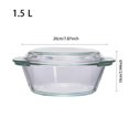 thumbnail image 2 of Oven Glass Bowl Lid Alternative Round Microwave Dishwasher Kitchenware Kitchen Bakeware Durable Heat Glass Baking Tray Cookware For Baking Roasting Cooking，Large Capacity Baking Baking Pans for Oven, 2 of 2