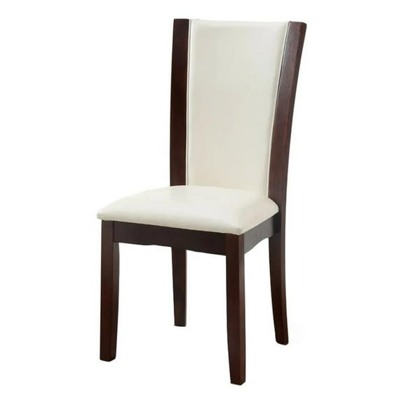 Kingfisher Lane 19" Contemporary Faux Leather Dining Chair in White (Set of 2)