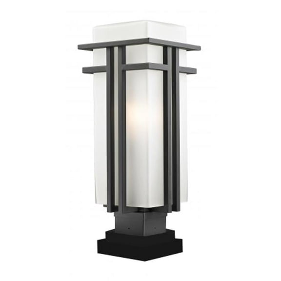 Z-Lite 549Phb-Sqpm Abbey 22" Tall Square Base Pier Mount Light - Bronze