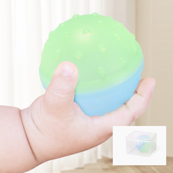 Cameland 2.7 Inch Children's Toy Grip Massage Water Play Toy Soft Rubber Textured Ball Parent Child Interaction Outdoor Activities Holiday Birthday Gift Storage Box