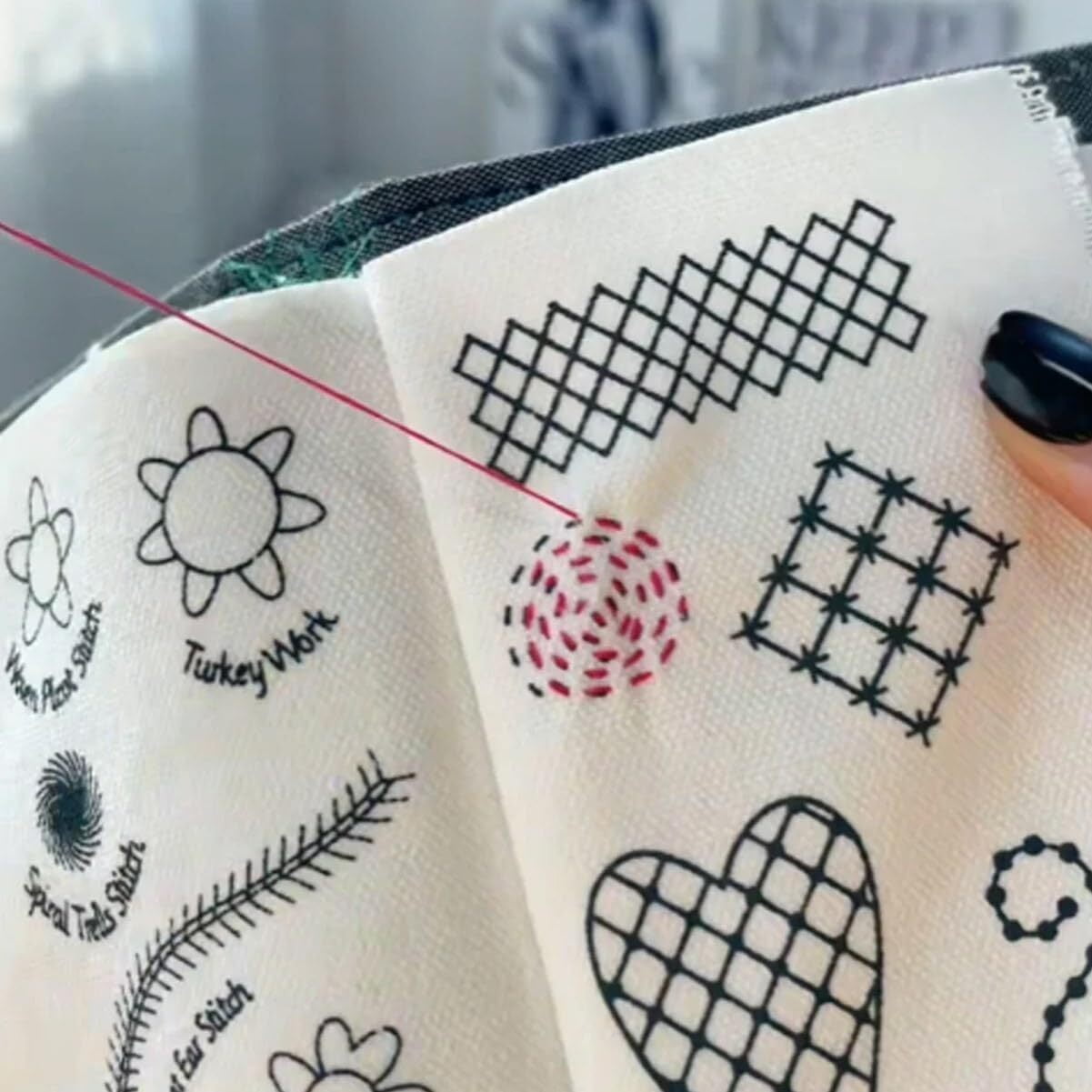 DIY Embroidery Stitch Book Kit, Portable All Scenario Embroidery Stitch Book & Sewing Kit, Embroidery Practice Book for DIY and Sew Enthusiast