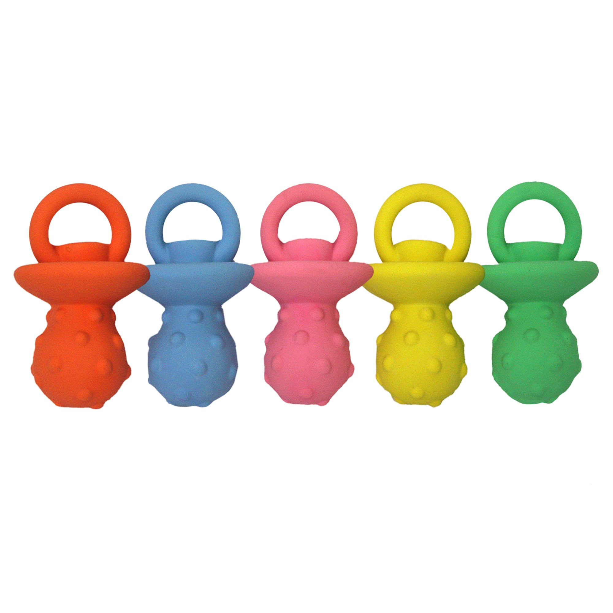 Multipet Textured Latex Pacifiers Dog Toy in Assorted Colors