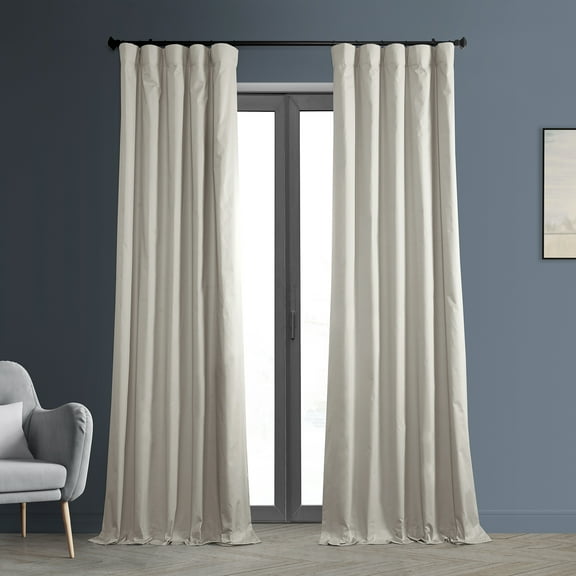 Hazelwood Beige Solid Cotton Blackout Curtain (1 Panel), Hazelwood Beige, 50W X 108L