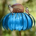 thumbnail image 3 of Comedero para pájaros con estacas de metal para flores, hermosa bandeja de semillas de equinácea rosa para decoración de jardín al aire libre., 3 of 6
