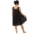thumbnail image 4 of Women's Silky Feeling Sleeveless Sexy Nightgown with Sequins and Ribbon Roses Design, Black 4XL, 4 of 5
