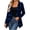 Blue, variant on Women Buffalo Plaid Open Front Blazer Asymmetric Draped Waterfall Hem Long Sleeve Side Pocket Loose Fit Casual Layering Outer Jacket