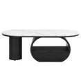 thumbnail image 4 of NEW Luxury Modern Oval Coffee Table, 47.24'' Coffee Table with Storage Drawer, Faux Marble Top, Black Metal Center Table for Living Room, 4 of 10