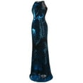 thumbnail image 6 of Angel-fashions Women's Halter Sequin Art Deco Column Sparkle Long Evening Gown Floor Length Sequin Wedding Evening Party Maxi Dress High Neck Bodycon Cocktail Bridal Gowns Formal Outfits Blue Medium, 6 of 7