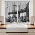 thumbnail image 2 of Ambesonne Black White Kitchen Curtains, Brooklyn New York, 55"x39", Charcoal Grey White, 2 of 3