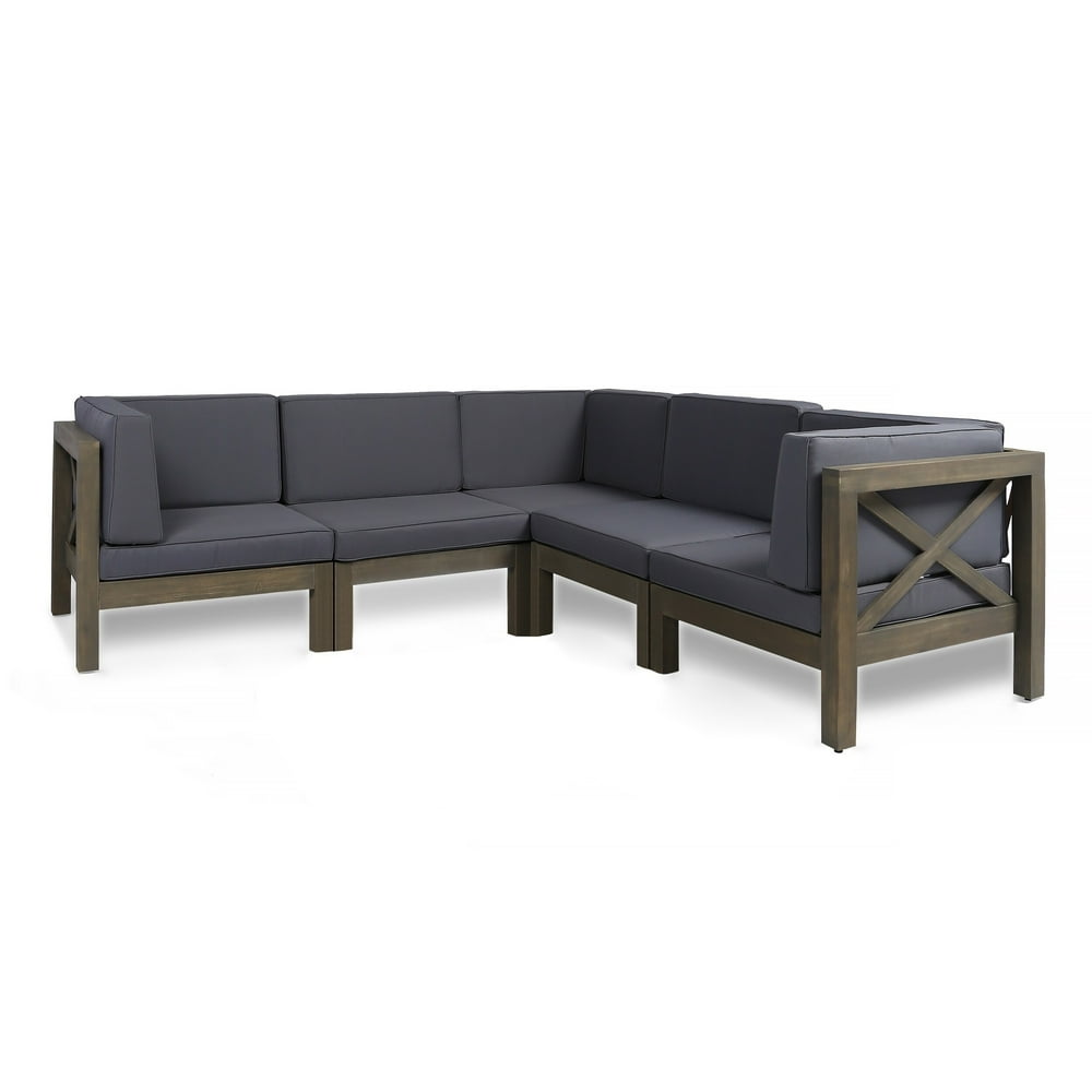 Christopher Knight Home Brava Outdoor 5Seater Acacia Wood Sectional