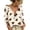 Inverlee Coffee-Blouse, variant on Womens Cow Print Ruffle V Neck Tie Front Three Quarter Puff Sleeve Relaxed Fit Leisure Daily Blouse S-XXXL