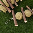 thumbnail image 4 of piezas de juguetes masticables de ramas de manzana natural, pasteles de hierba, juguetes de pelota de hierba para animales pequeños: conejos, hámsteres, chinchillas, cobayas., 4 of 4