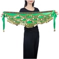 thumbnail image 4 of zhi Women's Embellished Belly Dance Skirt - Dance Performance & Events，Green，Free Size, 4 of 4