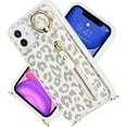 thumbnail image 5 of iPhone 11 Case for Women with Card Holder, iPhone 11 Phone Case Wallet with Strap,Crossbody Lanyard Cases with Credit Card Slots Kickstand with Ring Holder Stand Case,6.1 Inch,White Leopard, 5 of 9