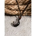 thumbnail image 4 of Gothic Obsidian Crescent Moon Pendant Necklace with Braided Cord, Goth Celestial Jewelry Gift for Men and womens, 4 of 6