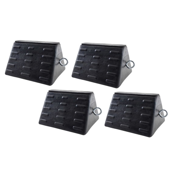 Wheel Chock w/ Eye Bolt 7.87"W x 5.7"H x 9.45"L (4 Pack)