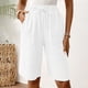thumbnail image 1 of WILLBEST Pantalones Casuales para Mujer, Pantalones Cortos de Verano Cómodos, Uso Diario Versátil, Diseño de Color Sólido, Ajuste Relajado para Darle Estilo. Grande, 1 of 5