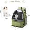 thumbnail image 5 of Cat Backpack Carrier for Cats and Small Dogs, Breathable Cat Bubble Backpack, Airline Approved Pet Travel Carrier for Hiking Camping Outdoor(Green), 5 of 14