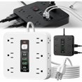 thumbnail image 1 of 16-in-1 Power Strip with Switch & Surge Protection, Travel Extension Cord with USB Ports, Outlet Electrical Extender, 6.5FT Extension Cord On/Off Switch, 1 of 8